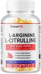 L-Arginine L-Citrulline Complex 3000mg, 180 Softgels – Non-GMO