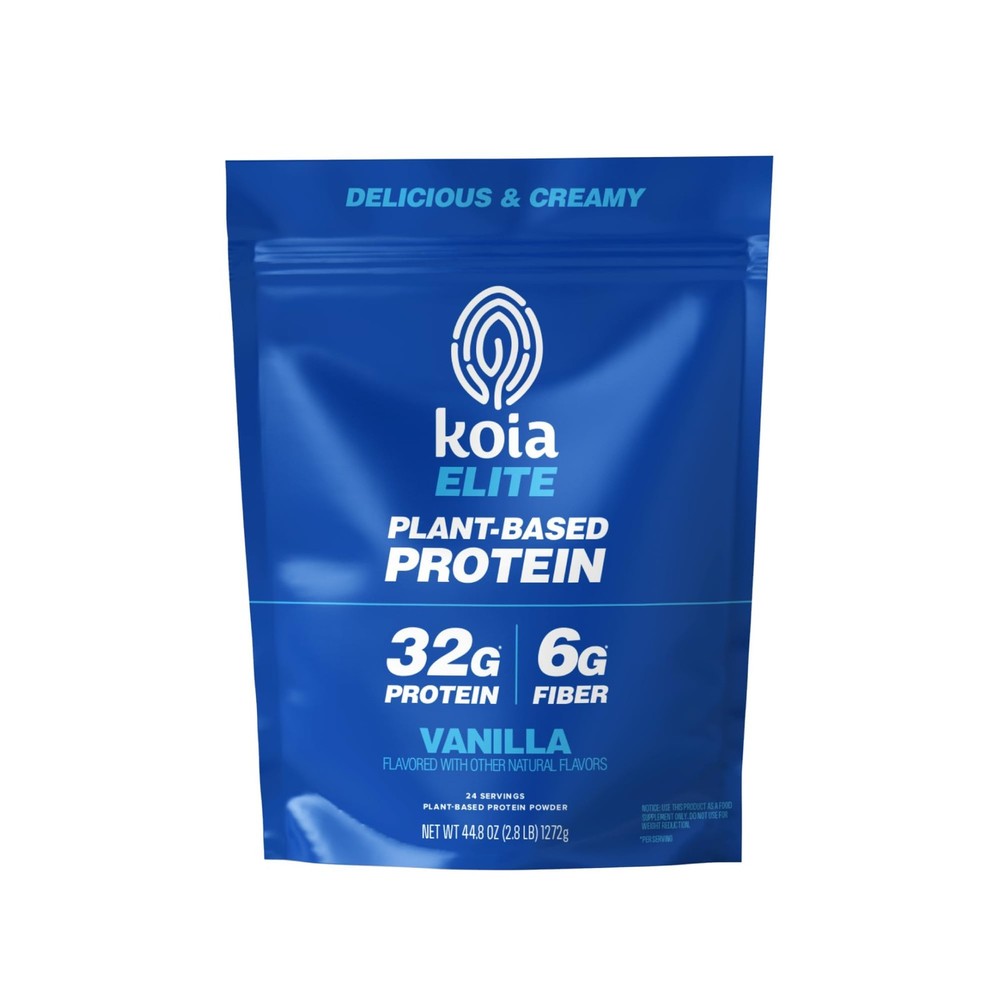 Koia Plant Based Protein Elite Powder, Vanilla, 32g Protein, 4g Sugar, 6g…