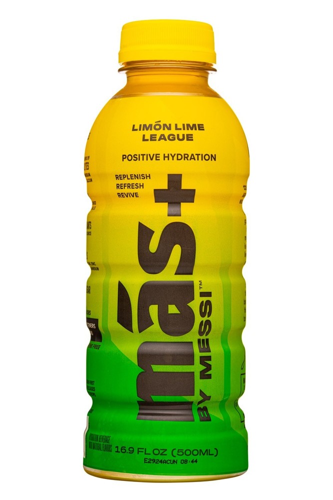 más+ by Messi Limon Lime League Positive Hydration Drink 16.9 fl oz (500ml)