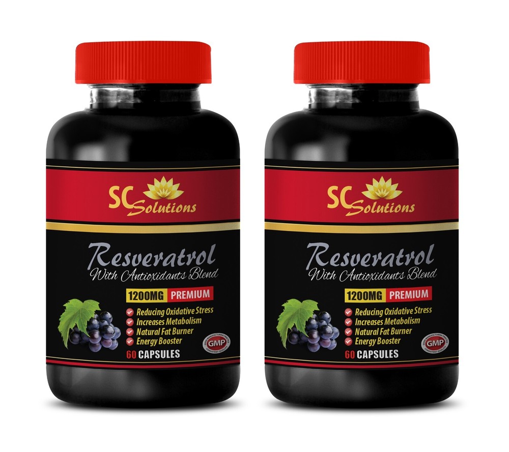 energy pills for men – PURE RESVERATROL 1200MG – weight management – 2 Bottles