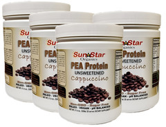 4 Pack – Pea Protein Powder – Cappuccino – Soy Free, Non – GMO 17.6 oz
