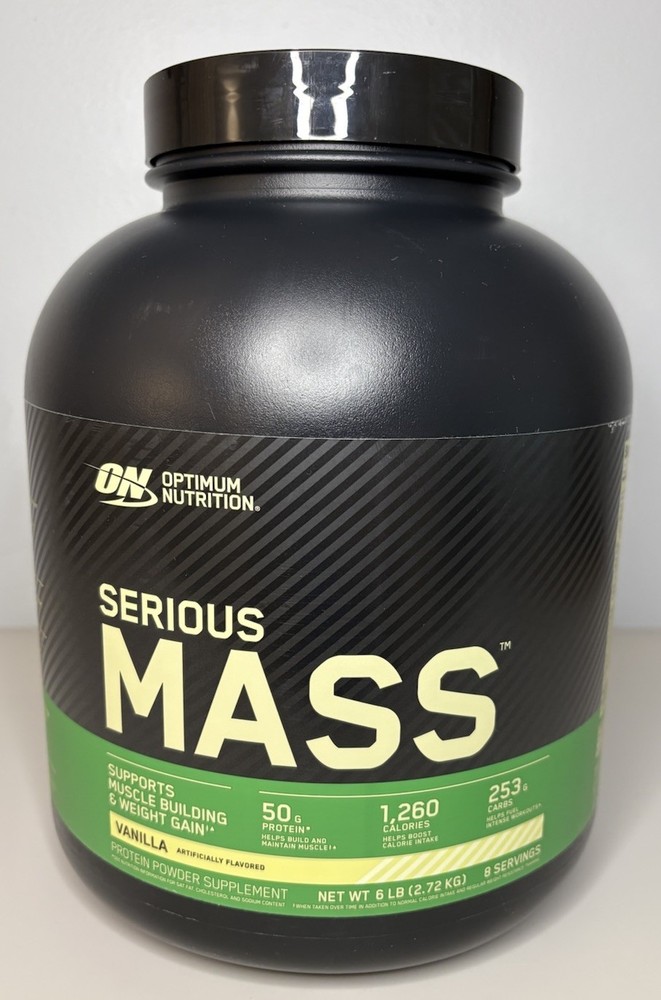 Optimum Nutrition Serious Mass Gainer Protein Powder, Vanilla 6lbs, Ex. 2/2028