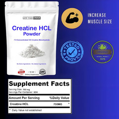 Creatine HCL Powder (16 Oz), 1 Ingredient, Energy Production, Athletic Performan
