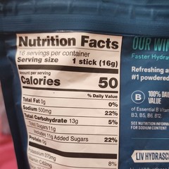 Liquid I.V. Hydration Electrolyte Drink Mix Mango 16 Sticks Sodium Potassium