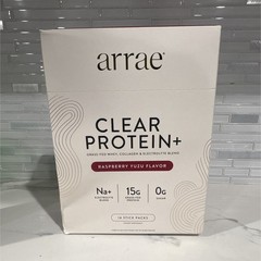 *NEW*arrae Clear Protein+ Raspberry Yuzu 14 Stick Packs, Collagen + Electrolytes