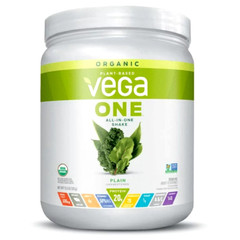 Vega One Organic All In One Shake Mix, Plain, 13.5oz, Plant-Based as pictured