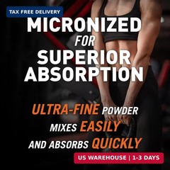 Body Fortress 100% Creatine Monohydrate Powder – Unflavored Micronized Creatine