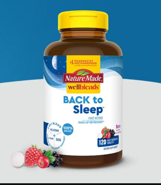 Nature Made Wellblends Back to Sleep, 120 Tablets FREE SHIPPING EXP 03/2027