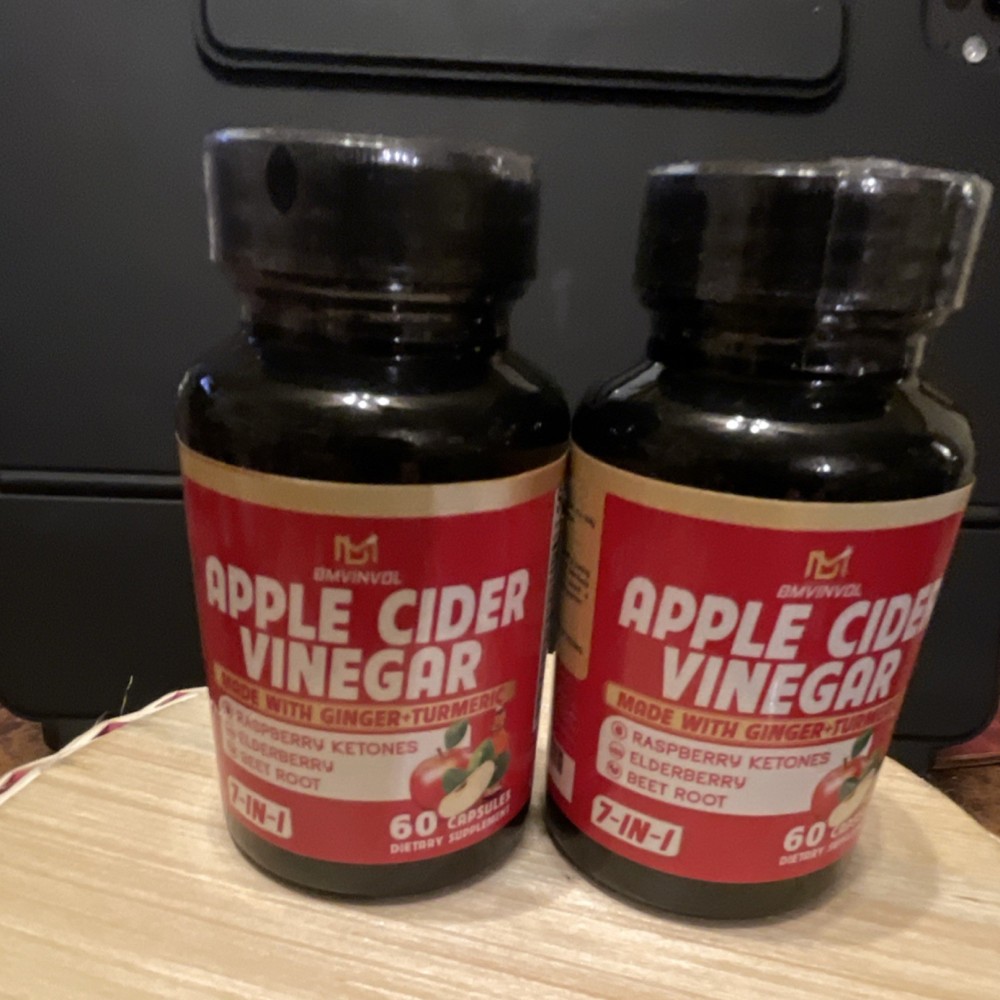 BMVINVOL Apple Cider Vinegar Ginger Turmeric Capsules 60ct Weight Management