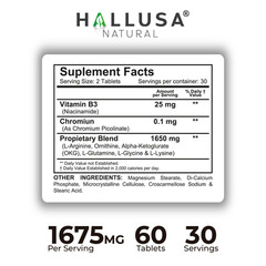 HGHBooster Natural Growth Support, Amino Acids Nitric Oxide Support – 60 Tablets