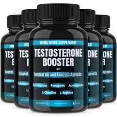 (5 Pack) Testosterone Supplement Booster Capsules Blood Flow Nitric Oxide