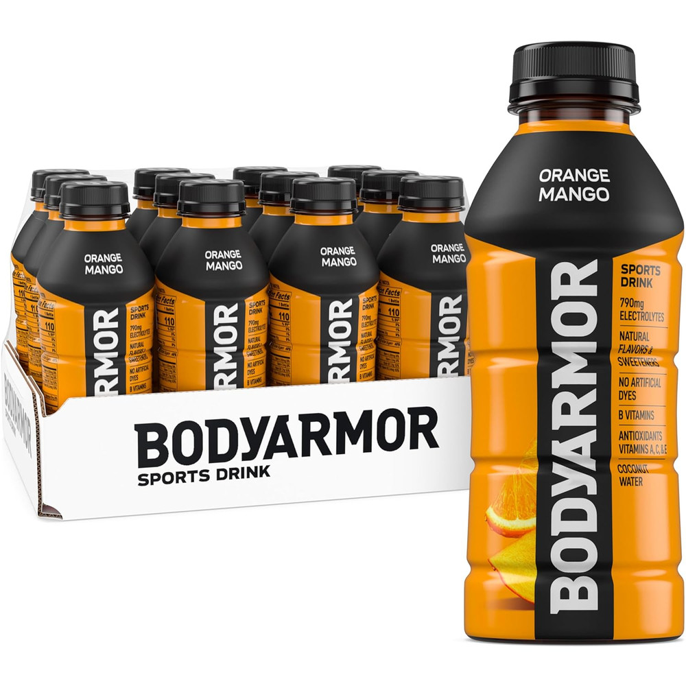 BODYARMOR Sports Drink, Orange Mango, Electrolyte Drink Hydration, 16 Fl Oz