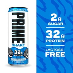 PRIME Shakes, Cookies & Cream, 32g Protein Shake for 11 Fl Oz (Pack of 12)