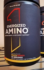 2 Tubs Rule One Energized Amino, PeachMango, 30 Serv, 120mg caffeine, 04/2027✨️