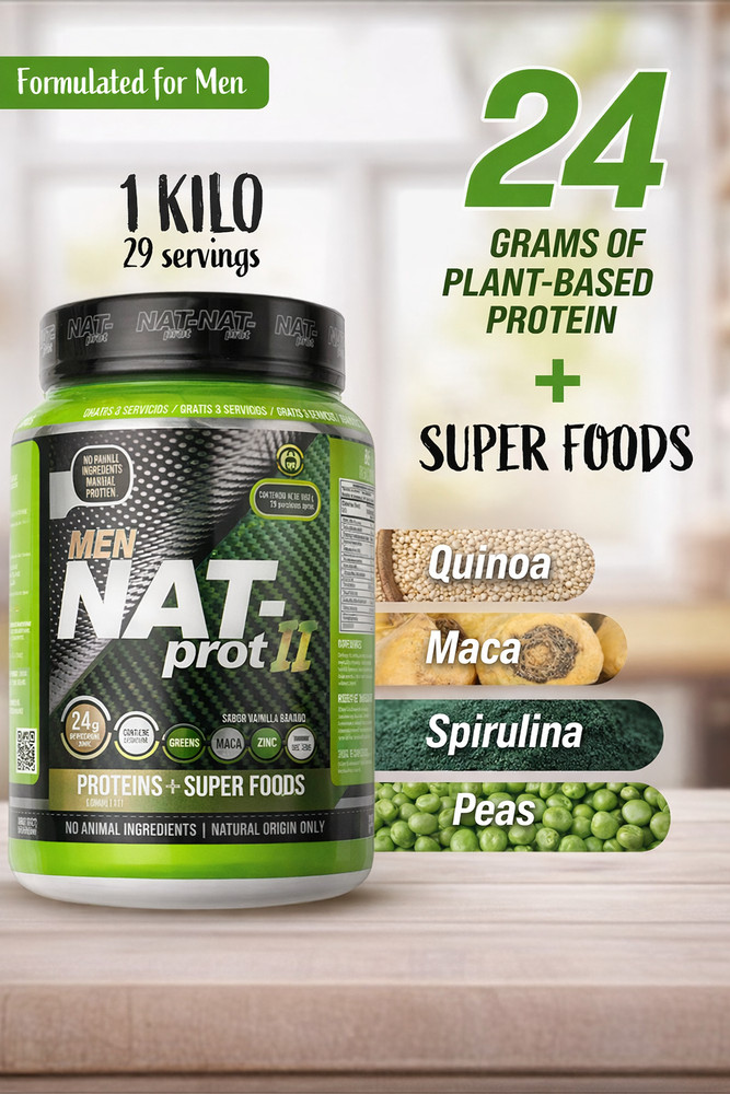 PREMIUM Plant based protein powder + super food for men 2.2 Lbs. No sugar