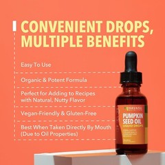 Organic Pumpkin Seed Oil for Hair & Eyelash Health Pumpkin Oil Supports Hair 30m