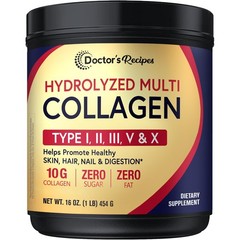 Doctor’s Recipes Multi Collagen Peptides Powder for Women 1 Pound (Pack of 1)