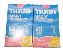 Nuun Sport Hydration Pink Lemonade Electrolyte Powder 10 Stick 2 Pack BB 8/14/26
