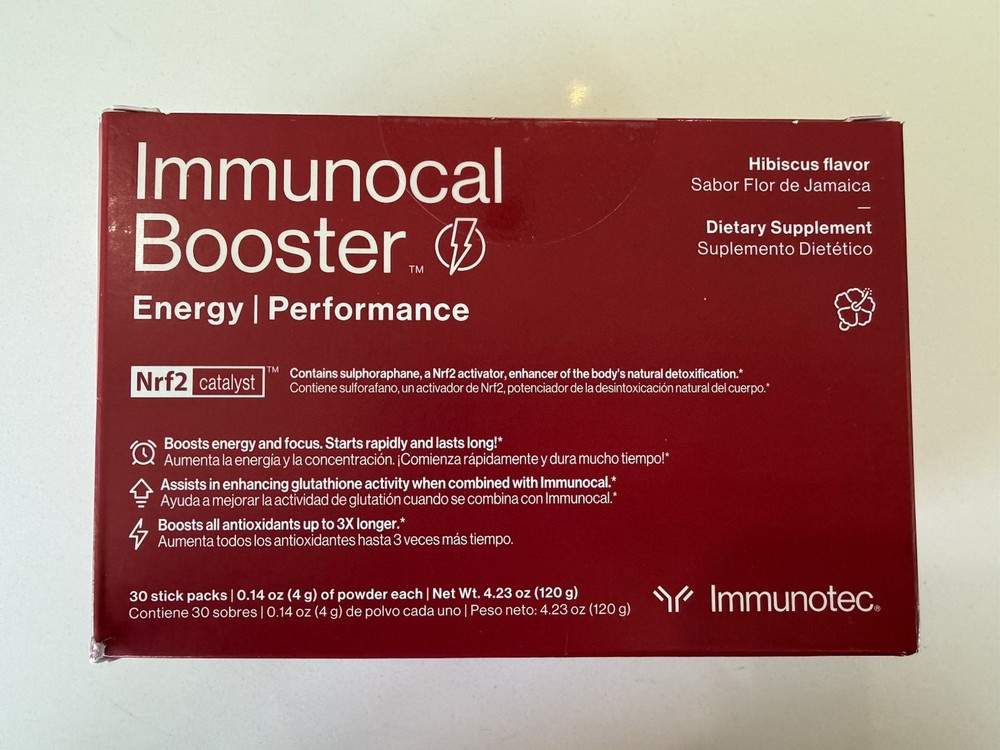 Immunocal Booster Energy 30 Stick Packs HIBISCUS Exp 10/2027 – New/Sealed!