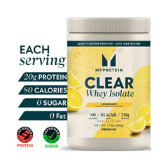 2 Packs Myprotein Clear Whey Protein Isolate Powder, Lemonade, 20 Servings