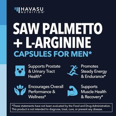 Havasu Nutrition Saw Palmetto with L Arginine for men 60 count New Sealed