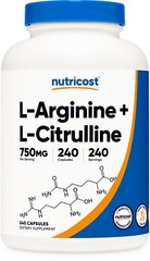 Nutricost L-Arginine L-Citrulline Complex 750mg, 240 Capsules – Non-GMO