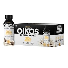 Oikos Vanilla 30g Protein Shake, 12 fl oz (18 Pack) – High Protein Free Shipping