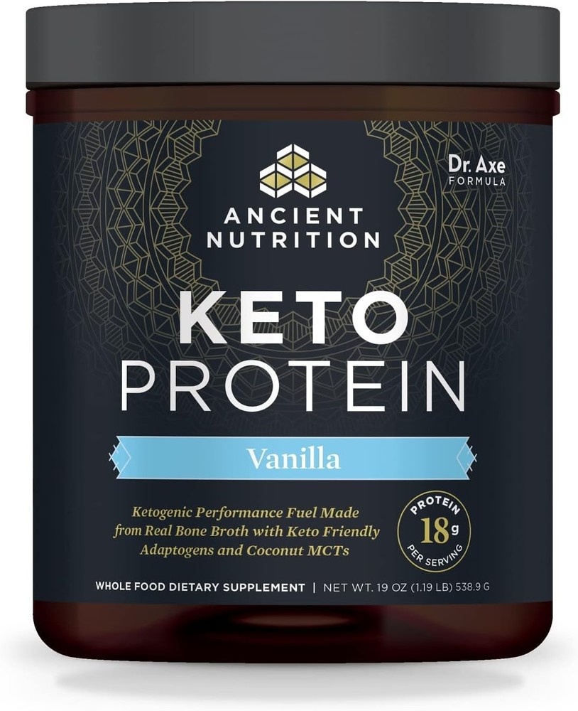 Ancient Nutrition Keto Protein Vanilla 19oz NEW