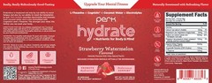 Perk Hydrate Strawberry Watermelon Flavored Electrolyte Drink Mix Powder