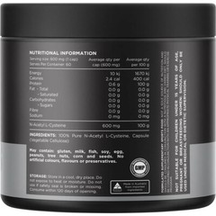 New Switch Nutrition NAC Caps 100% N-Acetyl L-Cysteine 60 Capsules