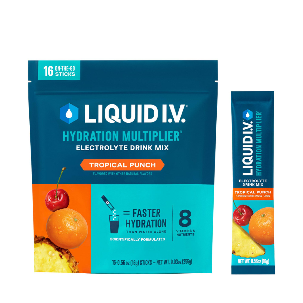 Liquid I.V. Hydration Multiplier – Tropical Punch Electrolyte Powder Drink Mix