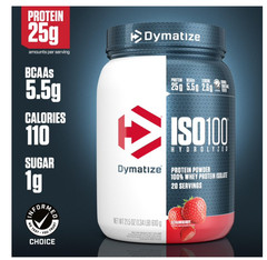 Dymatize ISO100 Hydrolyzed Whey Strawberry 20 Servings 25g Protein