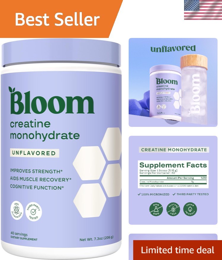 Creatine Monohydrate Powder, 5g Micronized Creatine per Serving, Supports Mus…