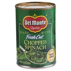 Del Monte Chopped Spinach 13.5oz Can Pack of 6