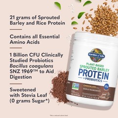 Garden Of Life Plant-Based Sprouted Barley Protein Chocolate 21G Protein 0G
