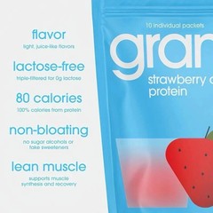 Gramms Strawberry Flavor Grass-Fed Clear Whey Isolate Protein Powder – 455g