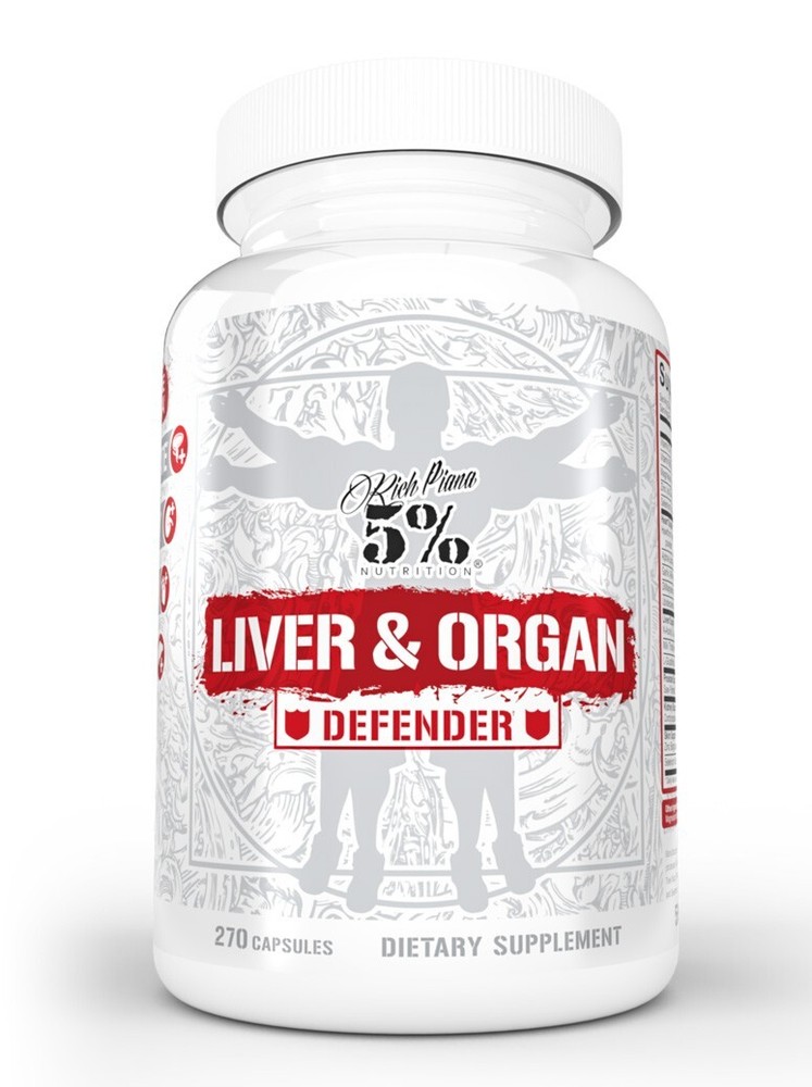 5% Nutrition Rich Piana LIVER AND ORGAN DEFENDER 270 Caps PCT Support