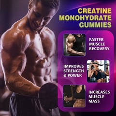 Creatine Monohydrate Gummies 5000mg, Mixed Berry, 120 Count