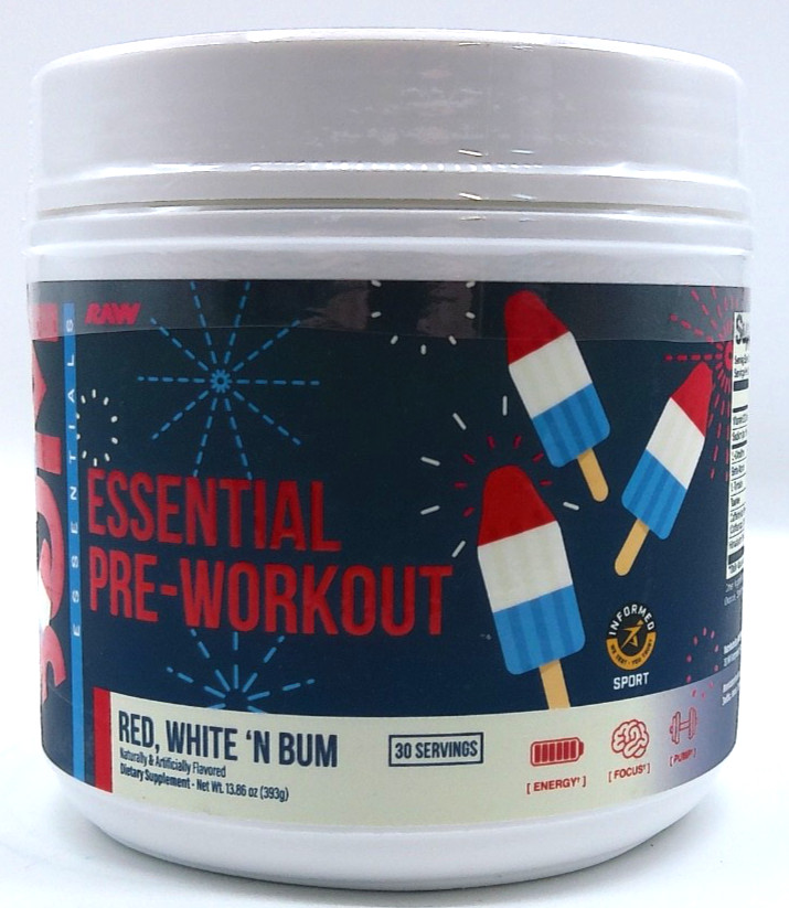 Bum Essential Pre-Workout, Red White N Bum, 30 Servings, Exp. 10/27