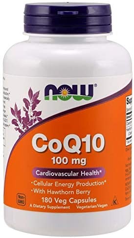 Now Foods Coenzyme Q10 100 Mg + Hawthorn – 180 Vcaps