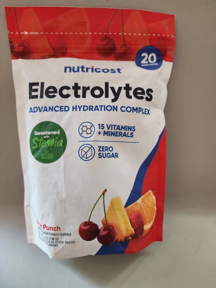 Nutricost Electrolytes Complex, Fruit Punch Flavored, 20 Stickpacks