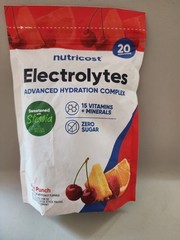 Nutricost Electrolytes Complex, Fruit Punch Flavored, 20 Stickpacks
