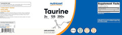 Taurine Powder 250 Grams – 125 Servings, 2000Mg per Serving