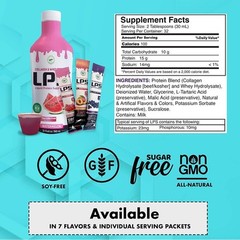 LPS Liquid Protein Supplement Collagen & Whey Watermelon 15 Grams 32 Fl Oz.