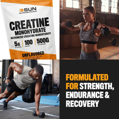 Micronized Creatine Monohydrate Powder 500G (1.1Lbs,100 Servings) – Bulk Creatin
