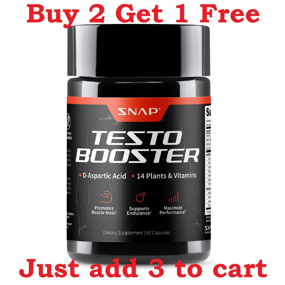SNAP Testosterone Booster D-Aspartic Acid TongkatAli Endurance Energy Preworkout