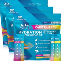 Electrolyte Powder Variety Pack – Bulk Hydration Packets, Low Sugar, 90 Count