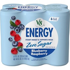 Energy 8 fl. oz. Can (6 Pack of 6 (8 Fl Oz) Zero Sugar Blueberry Raspberry