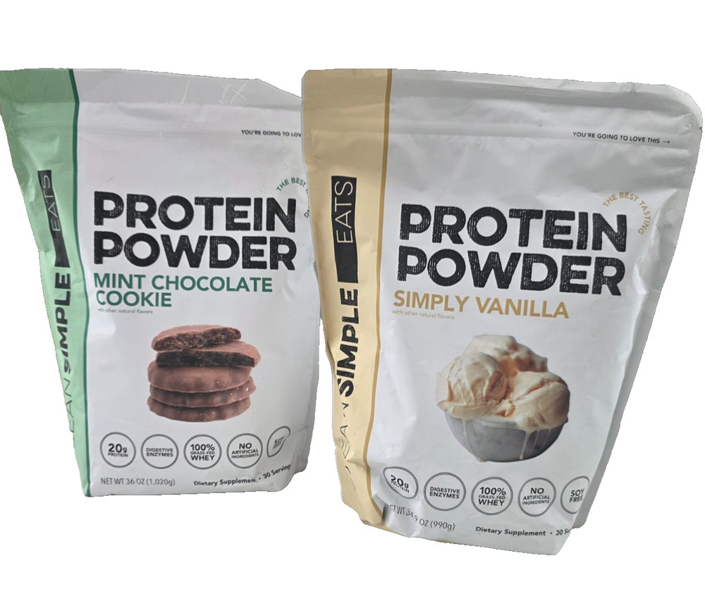 Clean Simple Eats Vanilla and Mint Chocolate Whey Protein – 20 Grams Protein