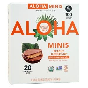 Aloha Organic Protein Mini Bar – Plant Based Peanut Butter Cup 20 bars